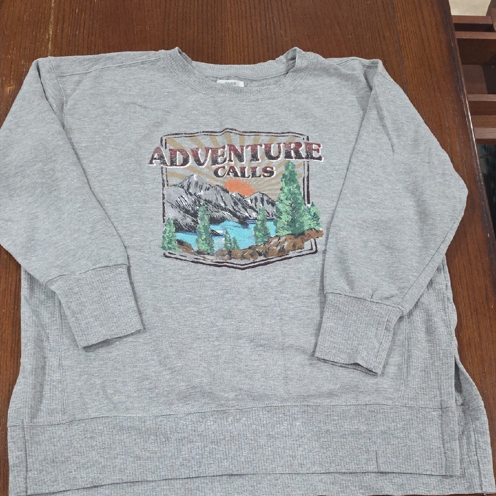 Adventure Calls Woman's  Gray Sweatshirt